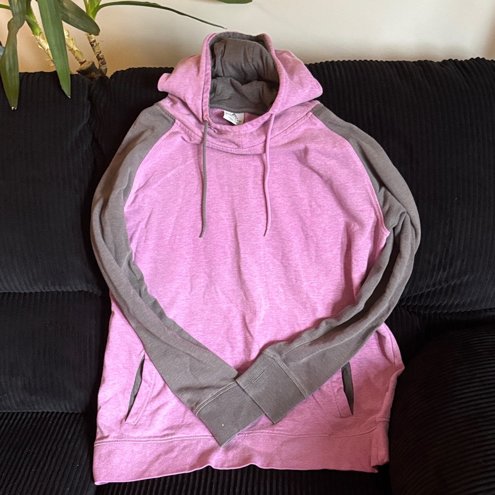 Stylish Pink and Gray Women's Cowl Neck Sweater